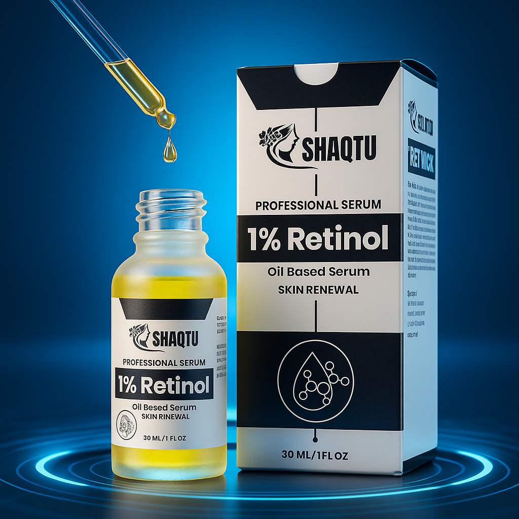 Oil-based retinol serum for wrinkles, texture smoothing, and radiance